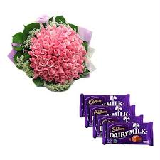 12 pink roses posy, 2 chocolates