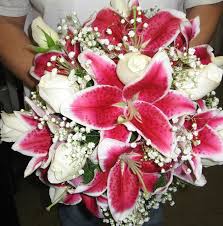 Pink Lilies and roses bouquet