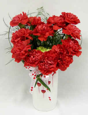 12 carnations vase.