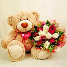 1 feet teddy and roses