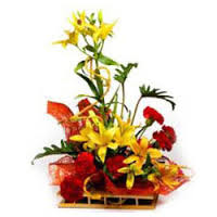 Carnations and Lilies basket