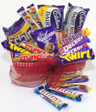 Cadburys mixed chocolates in a basket