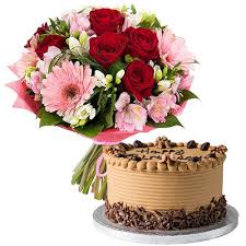 flowers with cake one pound