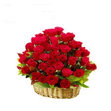 80 roses in a basket