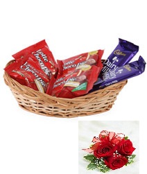 Small Chocolates Basket 5star Dairymilk Kitkat 3 roses