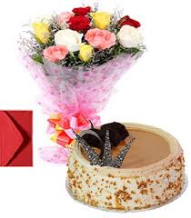 Eggless cakes butterscotch 1 kg with 5 roses