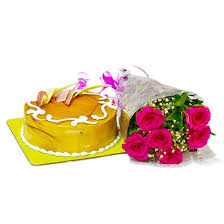 Eggless cakes butterscotch 1 kg with 5 roses