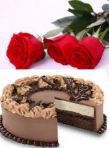 1 kg eggless Black forest cake with 3 red roses free