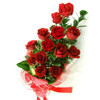 12 red roses bouquet