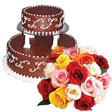 2 tier cake with flowers