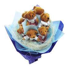 Bouquet of 8 teddies