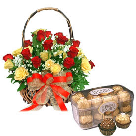 Flowers with chocolates