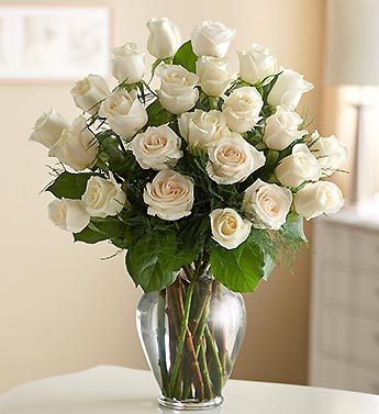 White roses vase .