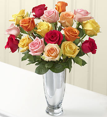 Mix roses vase.