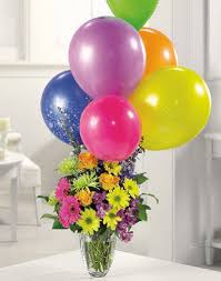 Flowers with balloons