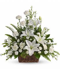 Lilies roses and gerberas basket