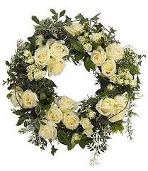 Wreath with white flowers