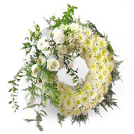 Wreath with white flowers